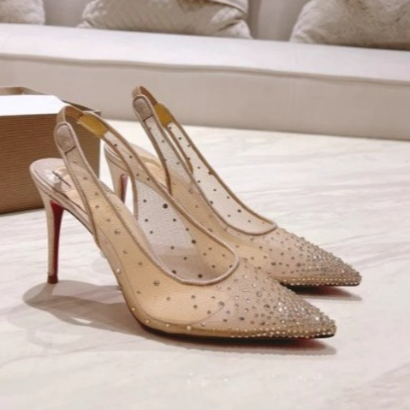 Women'S Shoes Veja - Mesh Rhinestone Rear Empty Stiletto Women's