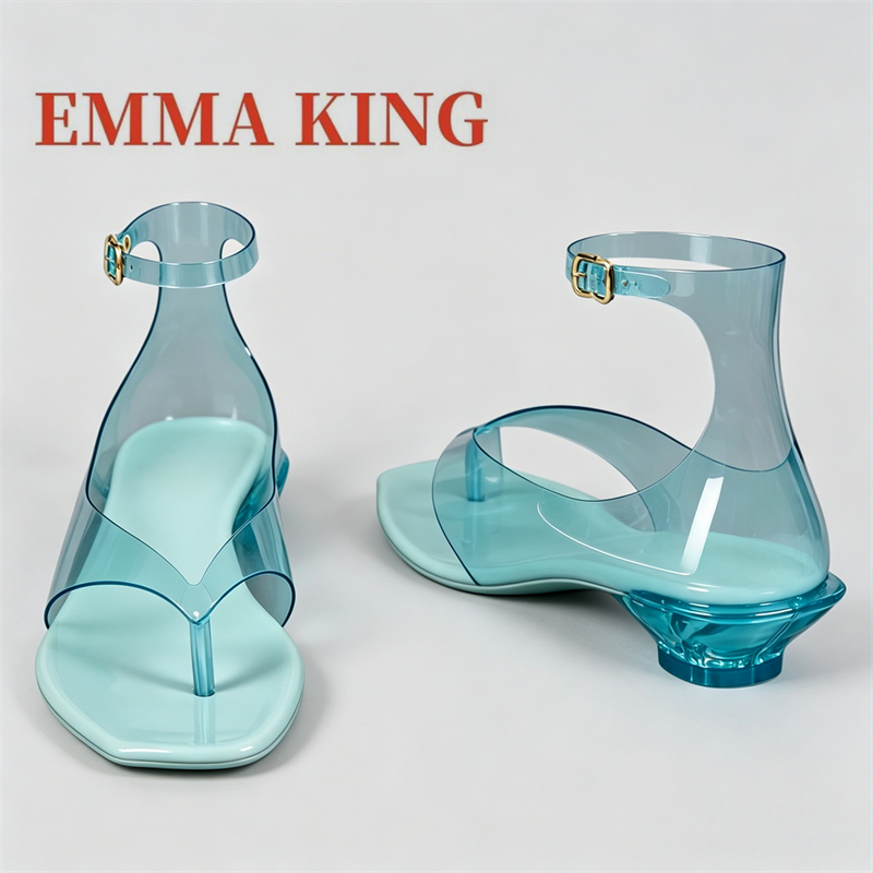 Ankle Strap Heels - Women's Thong Jelly Sandals,2026 New Clear