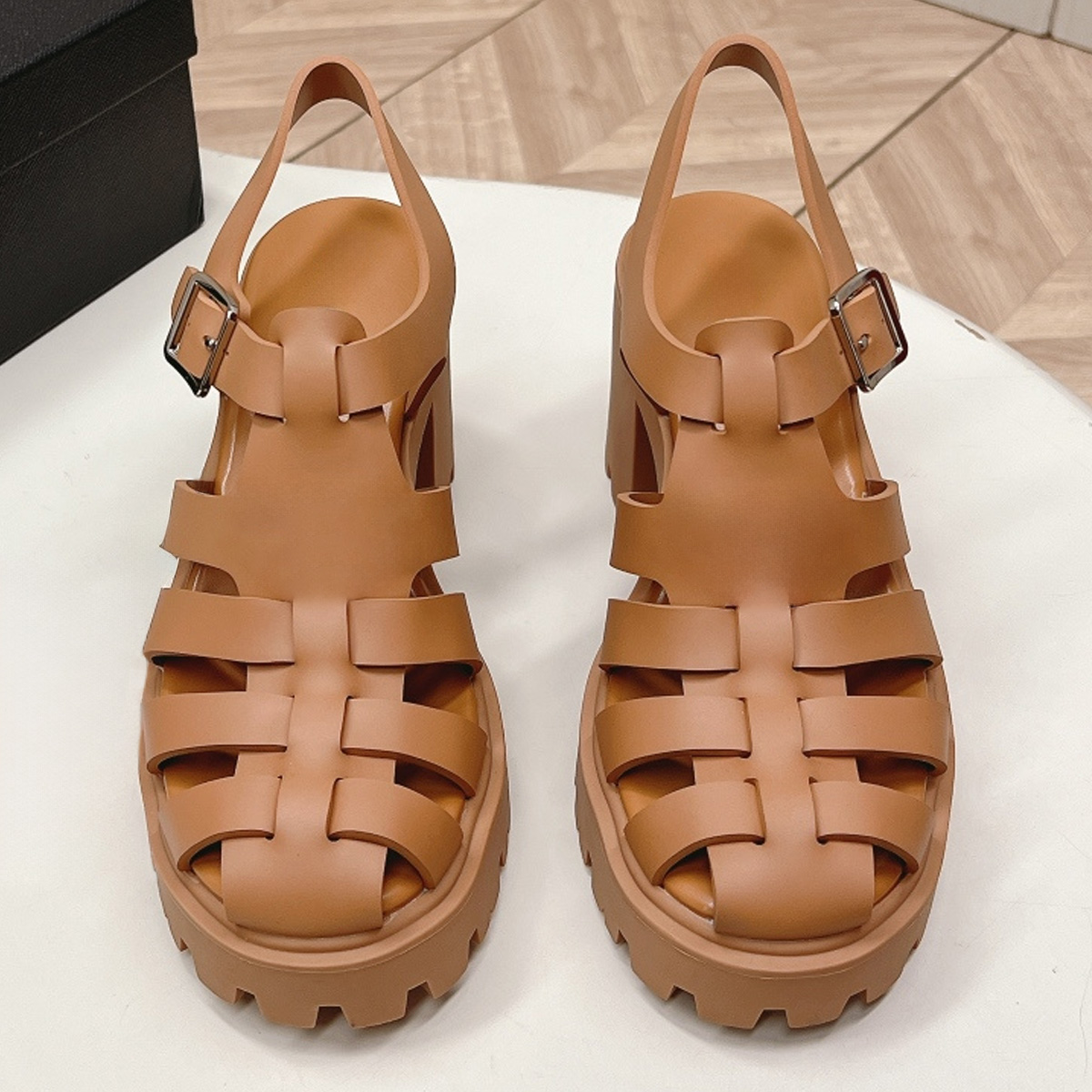 Ankle Strap Heels - 2026 New Women's Round Toe Leather
