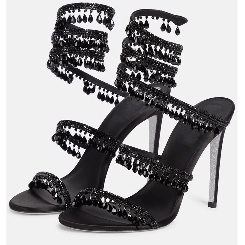 Sexy Green Crystal Fringe Stil - Ankle Strap Heels 리뷰 및 가격
