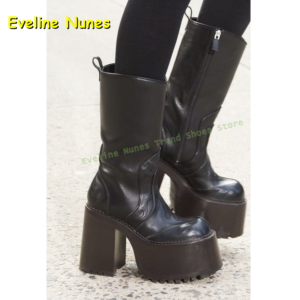 Embroidery Platform Knee High  - Women'S Shoes Trending 2025 리뷰 및 가격