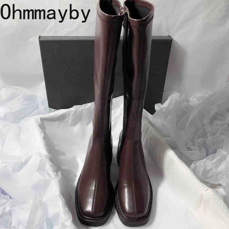 Vintage Thick Heel Women Knee  - Knee High Boots Women 리뷰 및 가격