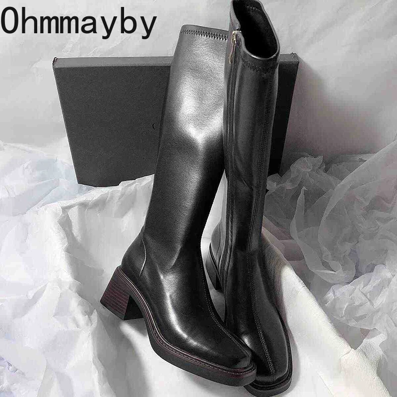 Vintage Thick Heel Women Knee  - Knee High Boots Women 리뷰 및 가격