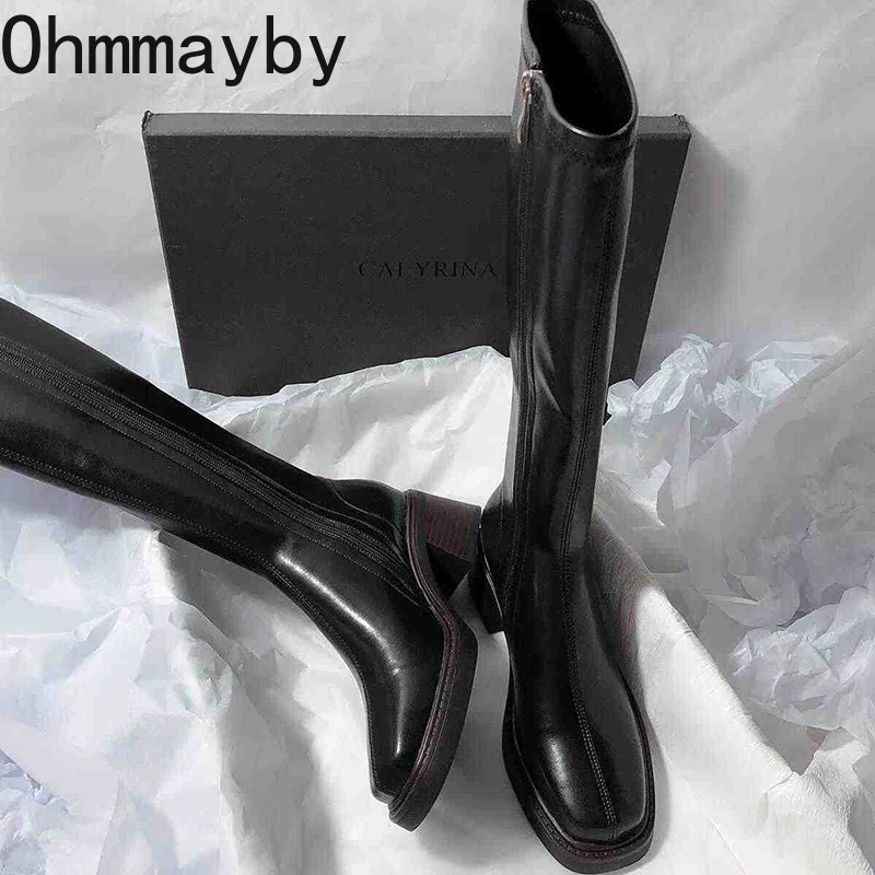 Vintage Thick Heel Women Knee  - Knee High Boots Women 리뷰 및 가격