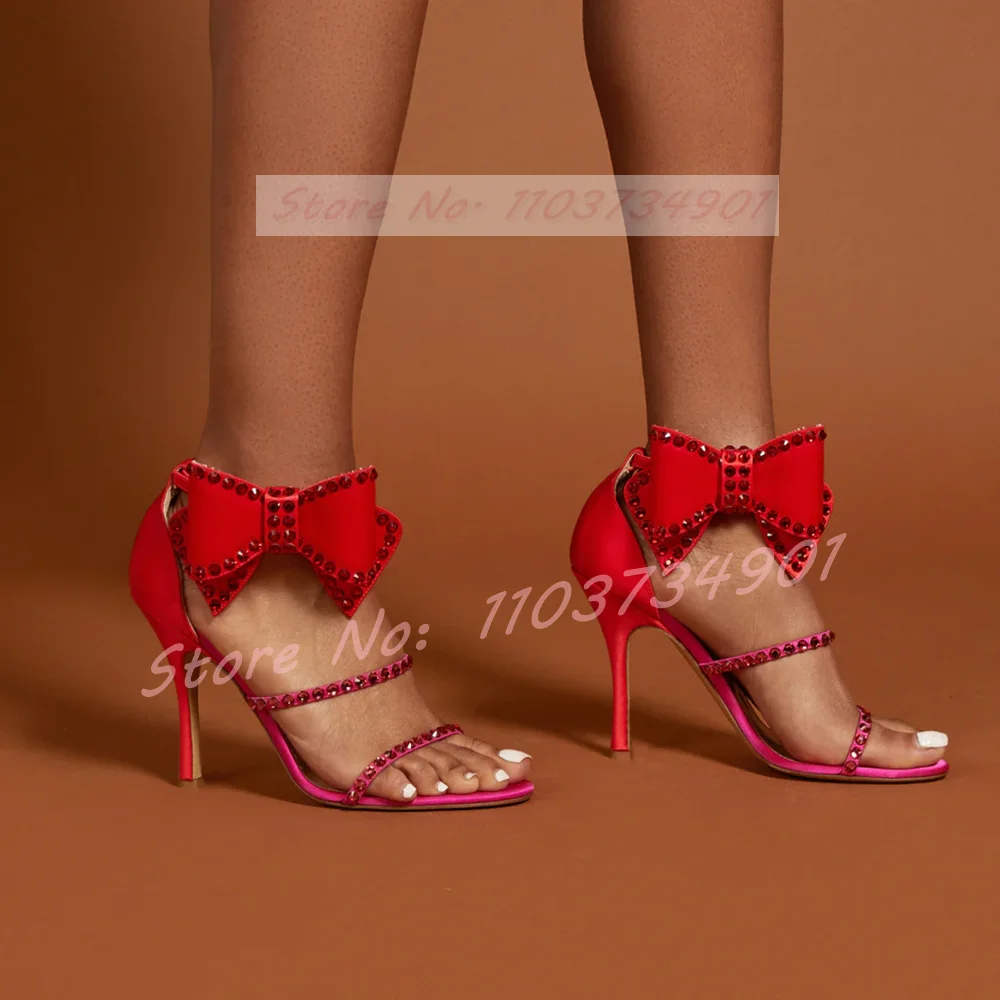 Butterfly-knot Crystals Clear  - Women'S Shoes Trendy 리뷰 및 가격