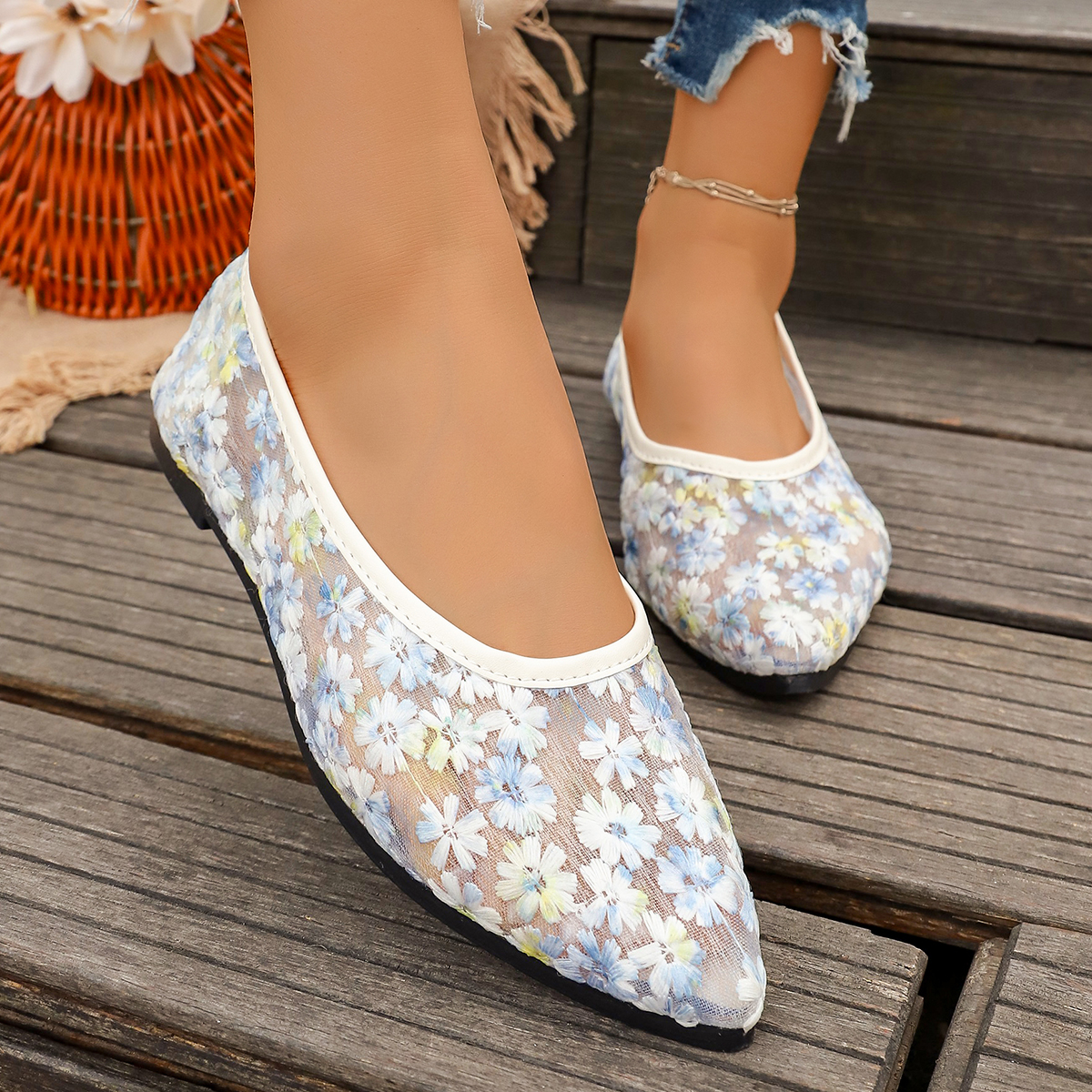 Summer Elegant Flower Low Heel - Women Shoes Casual 리뷰 및 가격