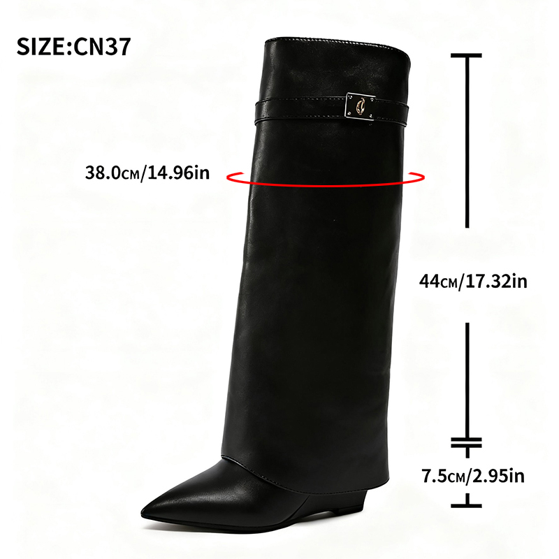 Black Pu Leather Knee High Boo - Knee High Boots Women 리뷰 및 가격