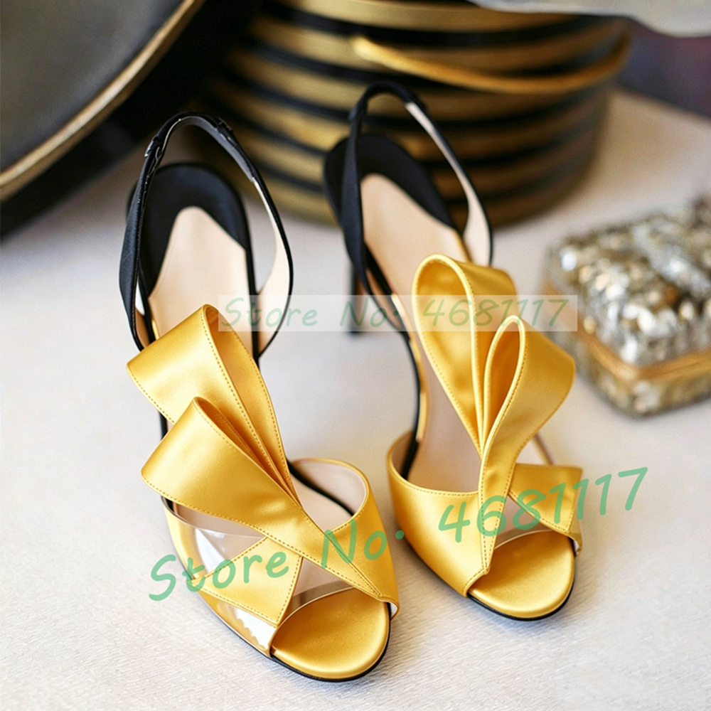 Satin Bow Back Strap High Heel - Clear Strap Heel 리뷰 및 가격