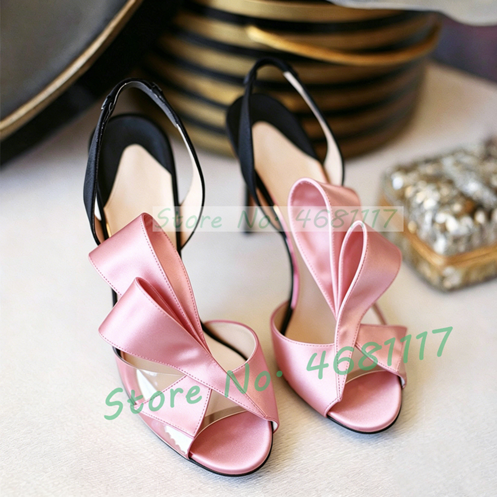 Satin Bow Back Strap High Heel - Clear Strap Heel 리뷰 및 가격