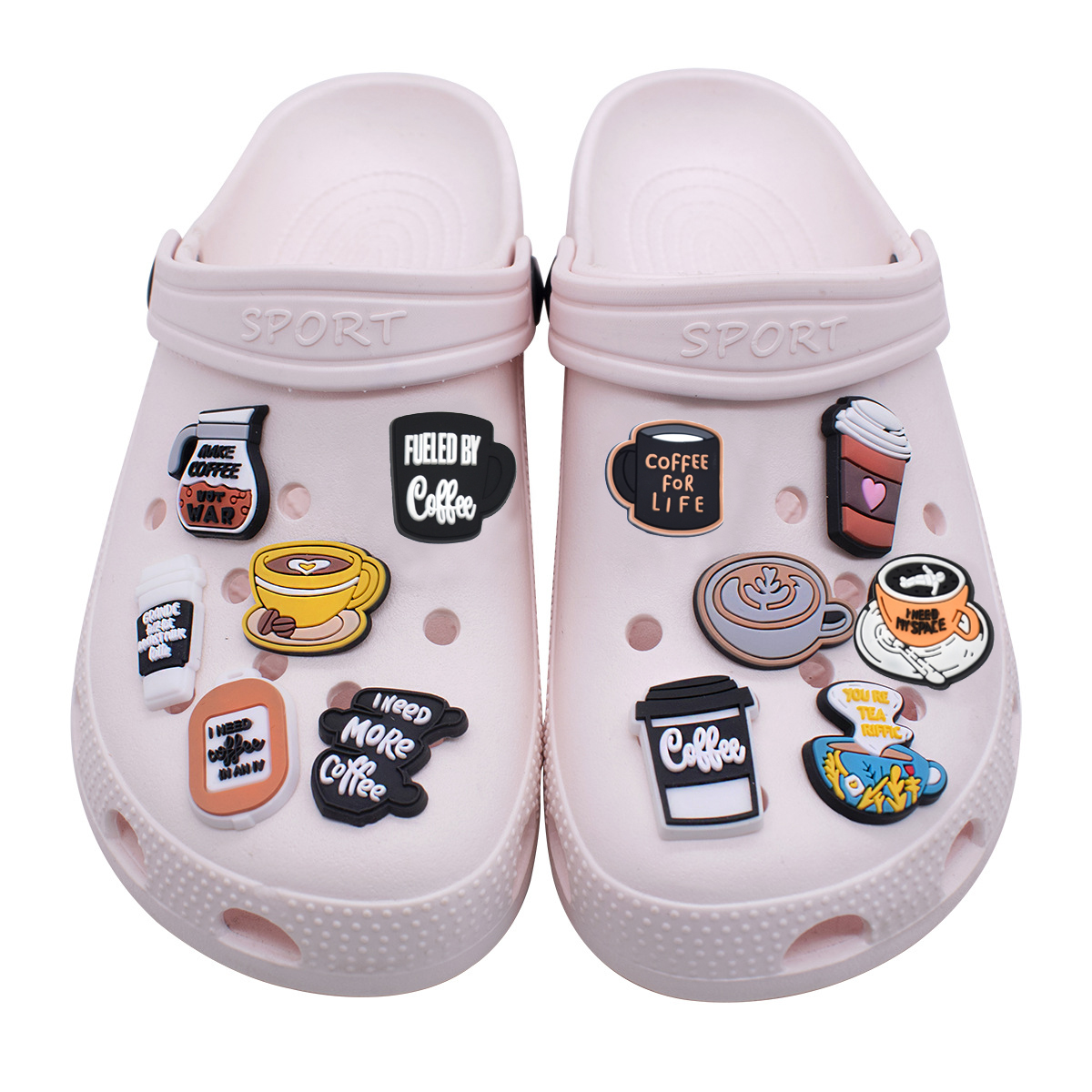 Coffee Cup Shoe Charms for Cro - Croc Style Clog 리뷰 및 가격