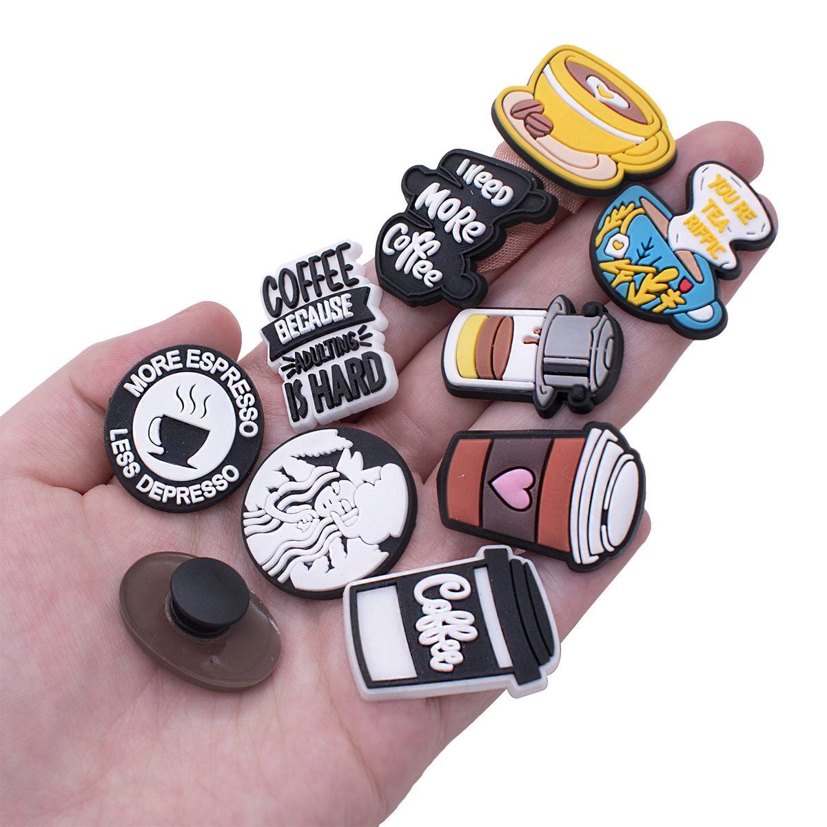 Coffee Cup Shoe Charms for Cro - Croc Style Clog 리뷰 및 가격