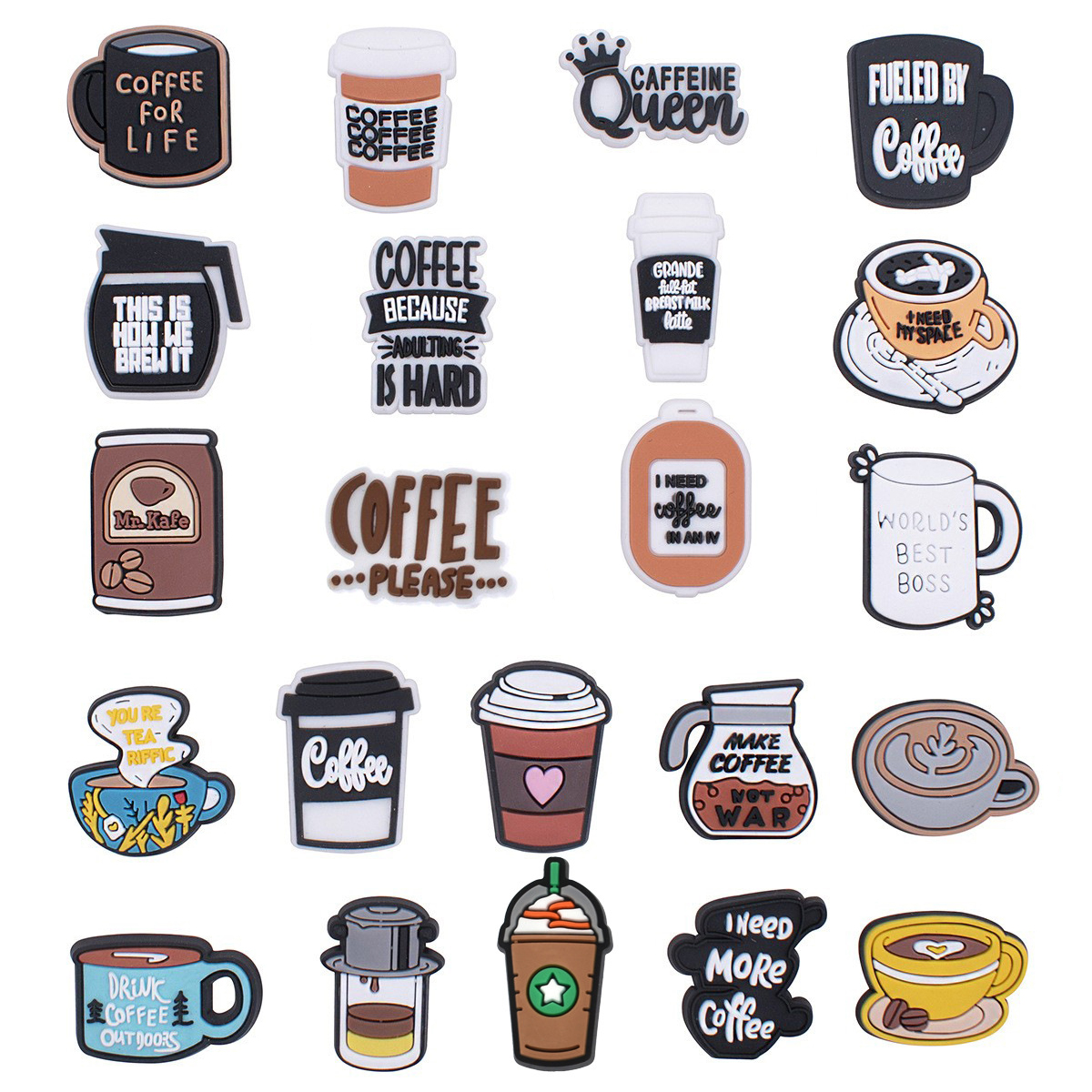 Coffee Cup Shoe Charms for Cro - Croc Style Clog 리뷰 및 가격