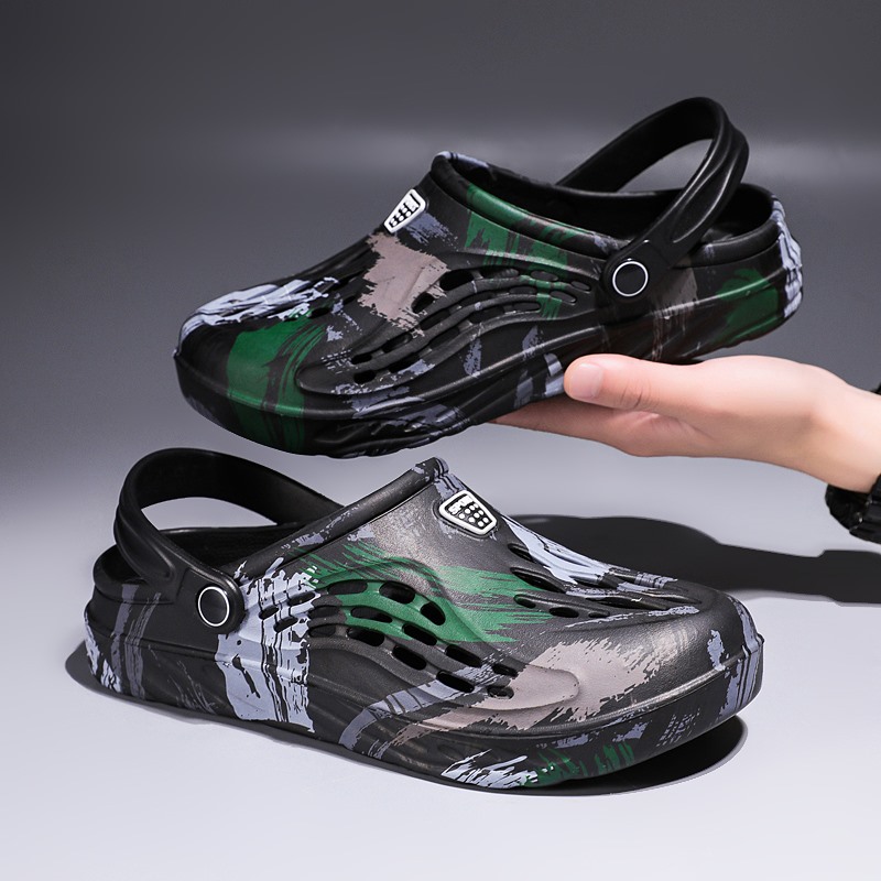 Men's Summer Camouflage Graffi - Croc Style Clog 리뷰 및 가격