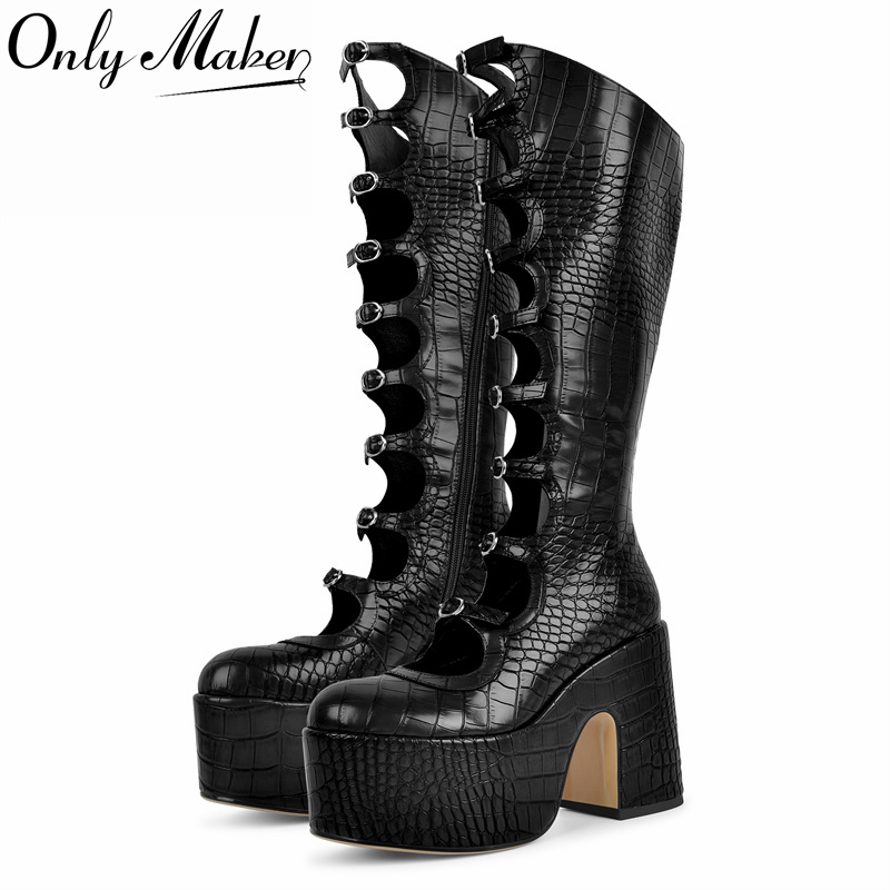 Onlymaker Women Round Toe Plat - Knee High Boots Women 리뷰 및 가격