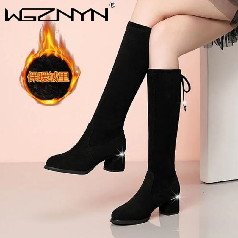 Women Autumn Winter Black Knee - Knee High Boots Women 리뷰 및 가격