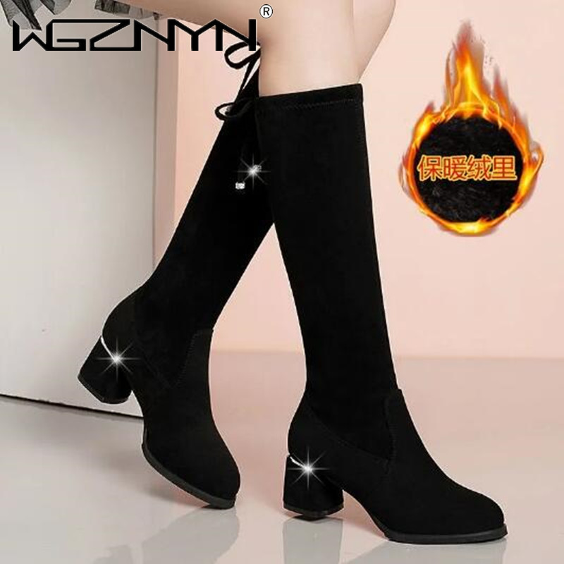 Women Autumn Winter Black Knee - Knee High Boots Women 리뷰 및 가격
