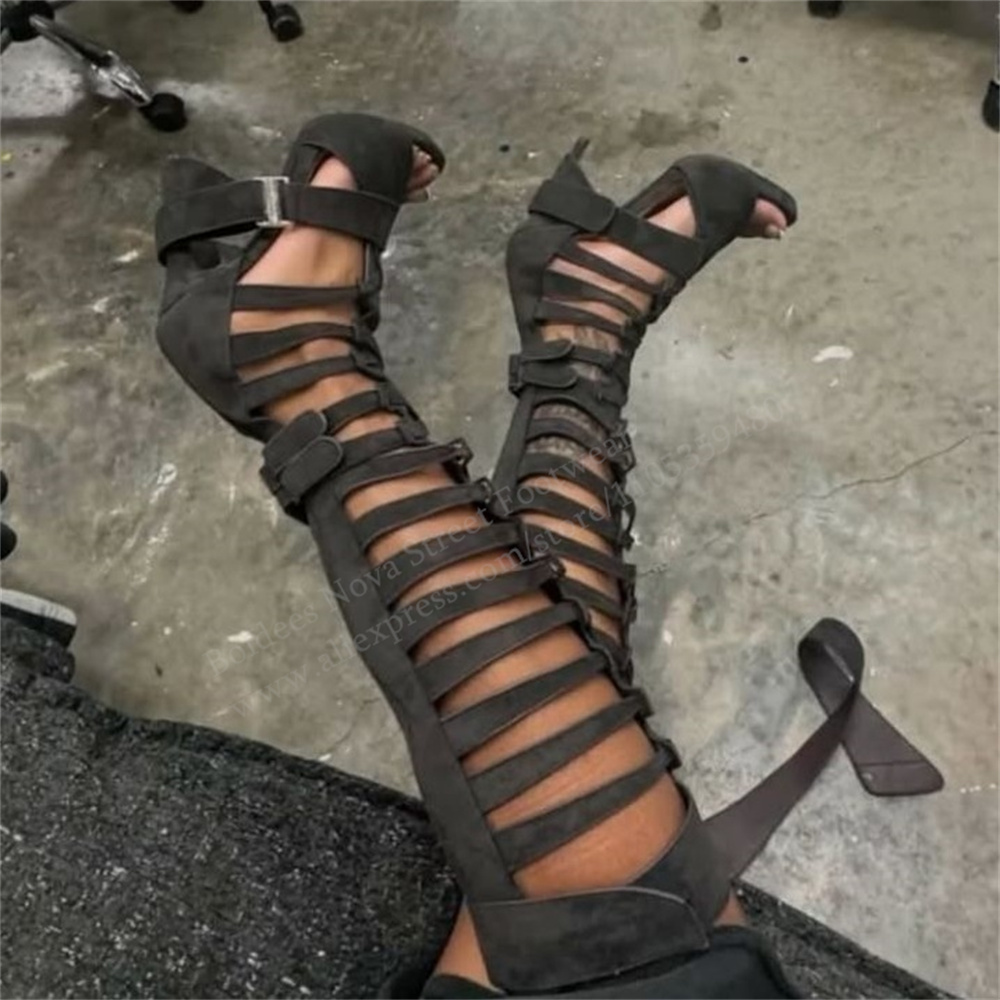 Gladiator Hollow Belt Buckle K - Knee High Boots Women 리뷰 및 가격