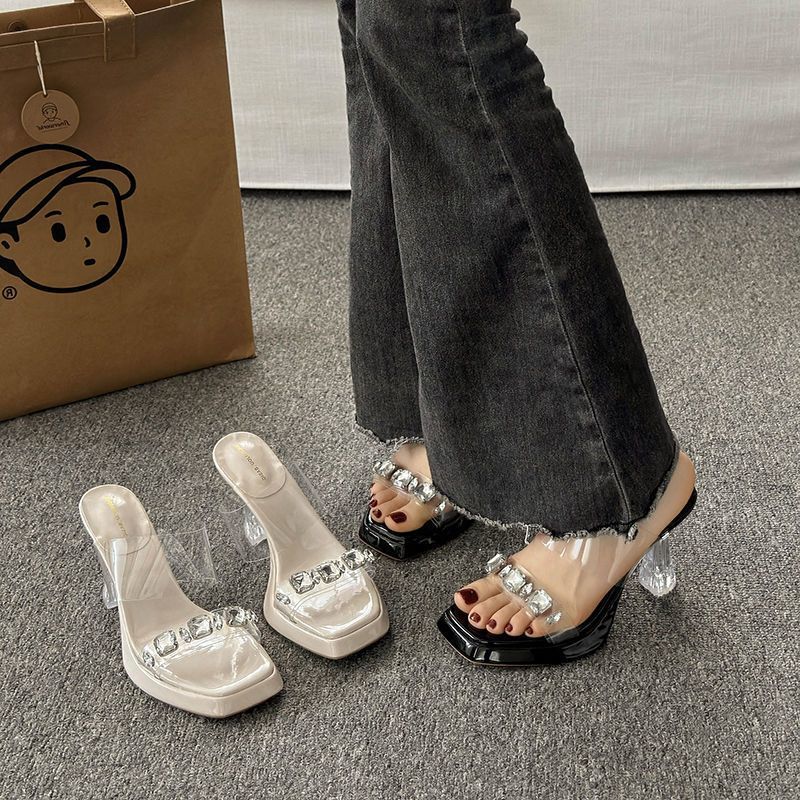 Women One Strap Sandals Summer - Clear Strap Heel 리뷰 및 가격