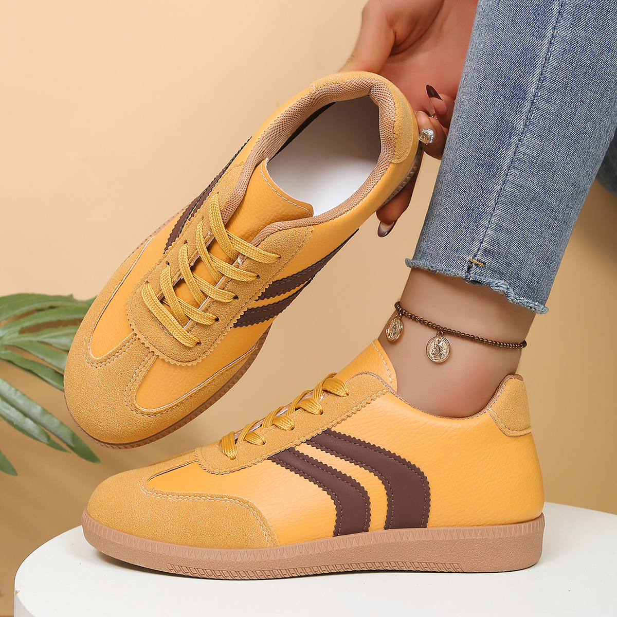 Fashionable Yellow Women's Cas - Women'S Shoes Trendy 리뷰 및 가격