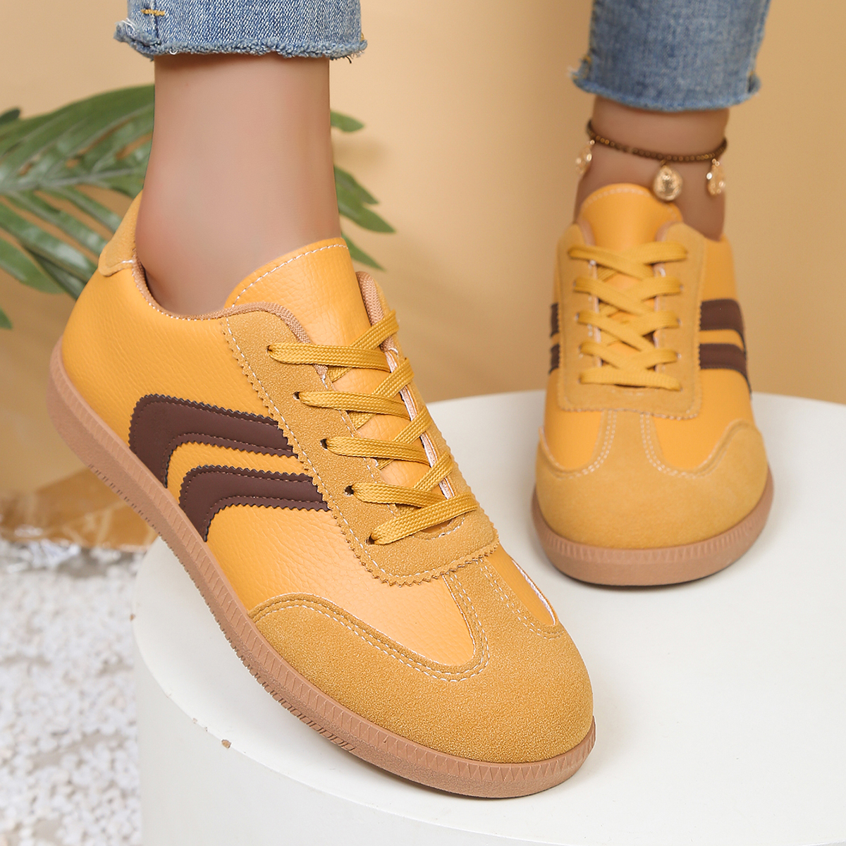 Fashionable Yellow Women's Cas - Women'S Shoes Trendy 리뷰 및 가격