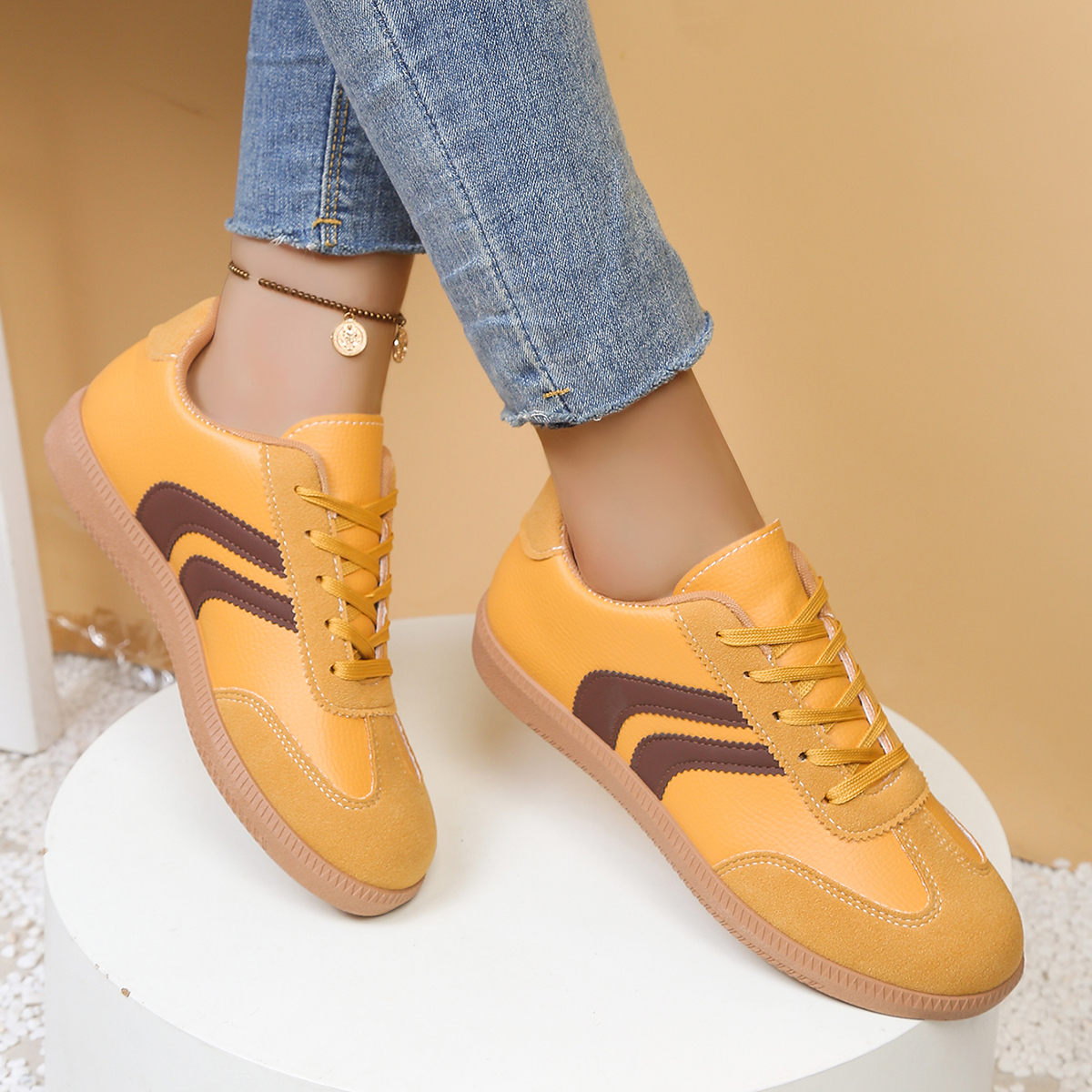 Fashionable Yellow Women's Cas - Women'S Shoes Trendy 리뷰 및 가격