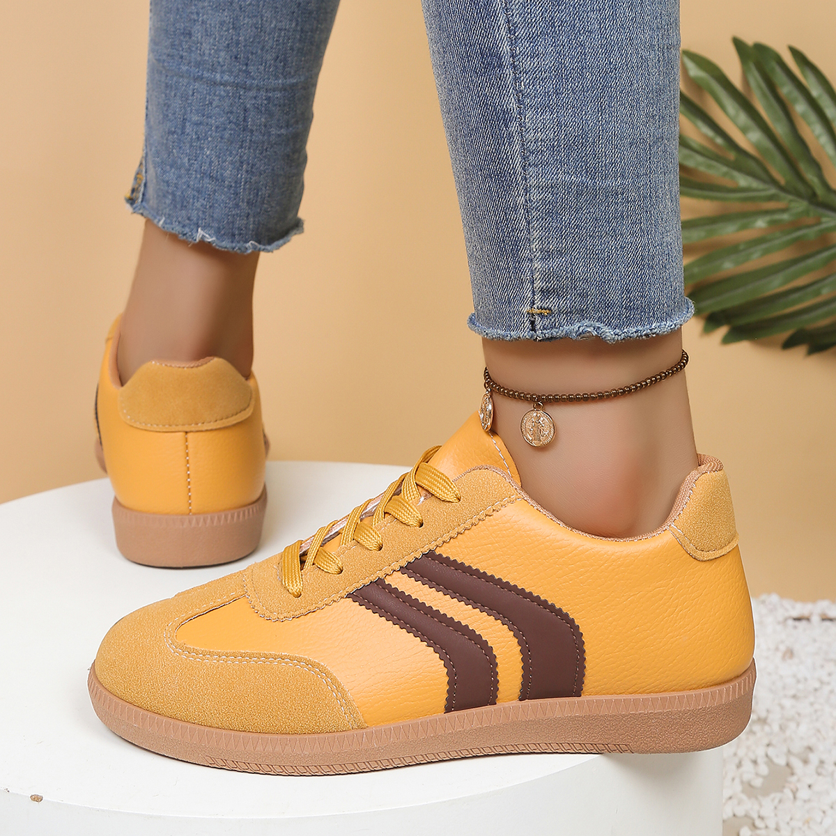 Fashionable Yellow Women's Cas - Women'S Shoes Trendy 리뷰 및 가격