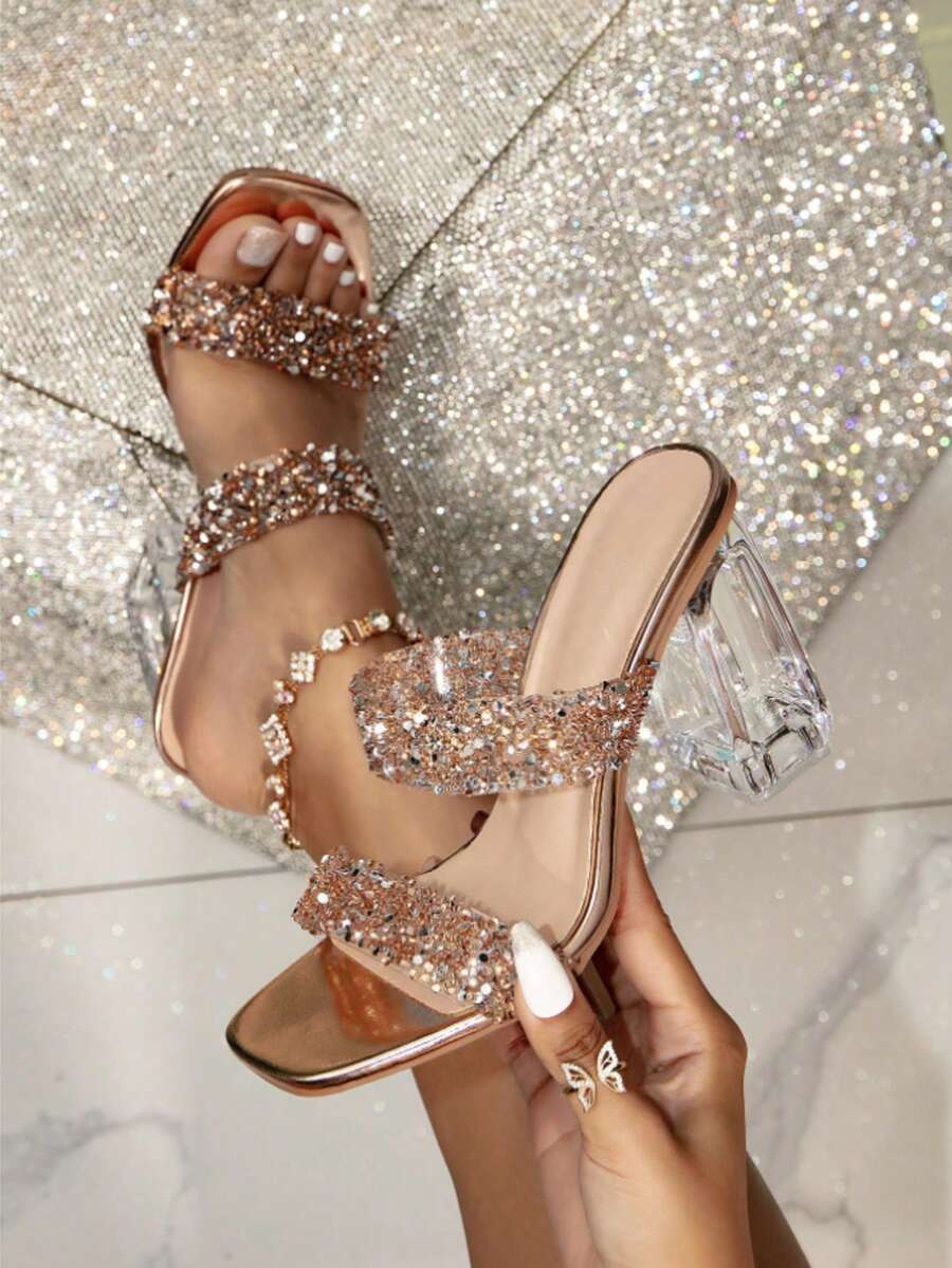 Women Open Toe High Heels With - Clear Strap Heel 리뷰 및 가격