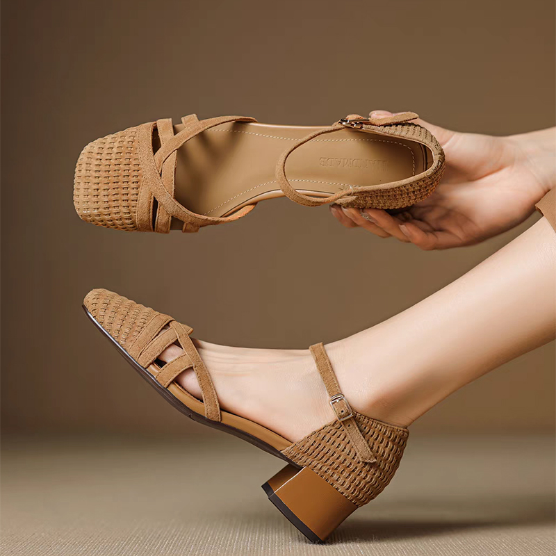 Retro Weave High Heel Sandals  - Ankle Strap Heels 리뷰 및 가격