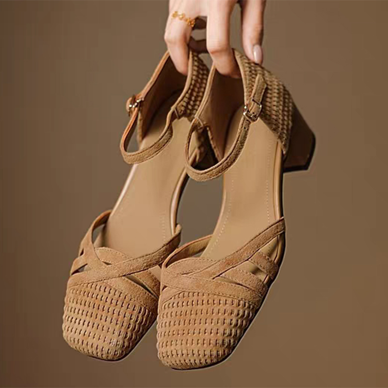 Retro Weave High Heel Sandals  - Ankle Strap Heels 리뷰 및 가격