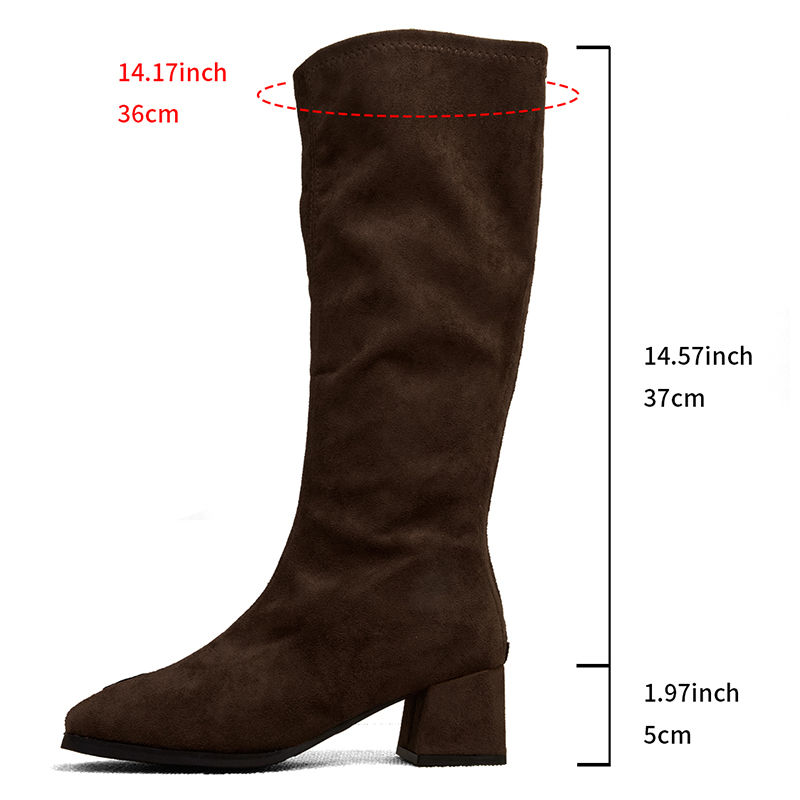 Fashion Black Thick High Heels - Knee High Boots Women 리뷰 및 가격