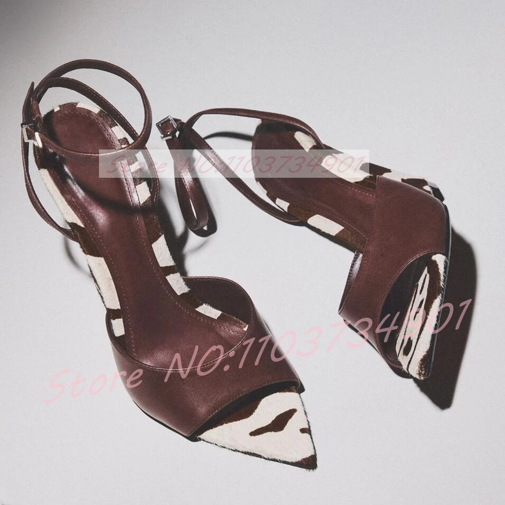 Zebra-Print Horsehair Wedge Sa - Clear Strap Heel 리뷰 및 가격