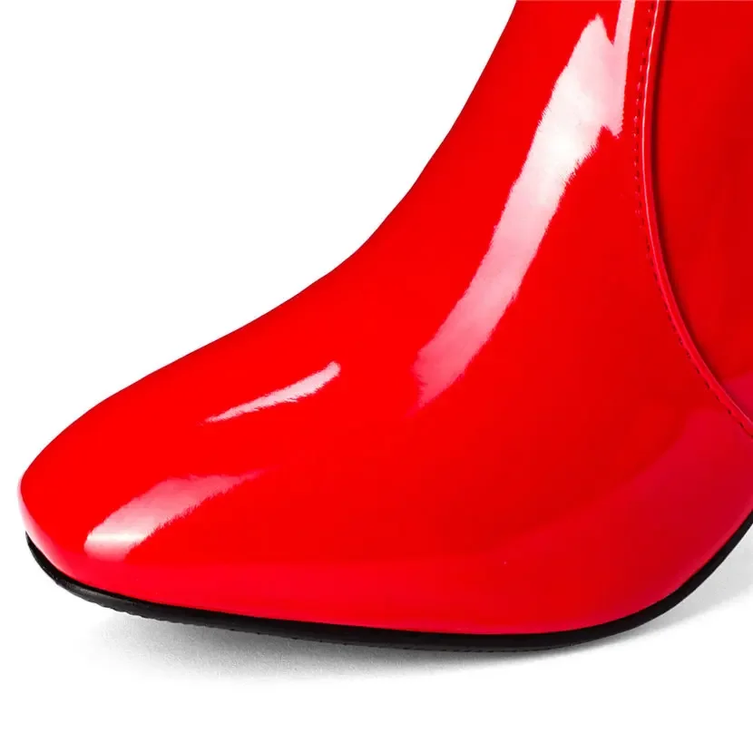 Red White Patent Leather Women - Knee High Boots Women 리뷰 및 가격