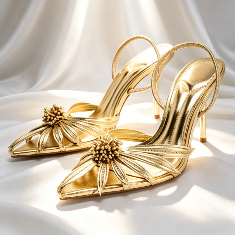 Luxury Gold Floral Detail Slin - Women Shoes Formal 리뷰 및 가격