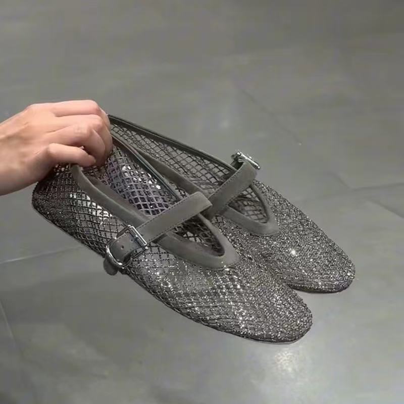 Hollow Rhinestone Baotou Sanda - Women Shoes Casual 리뷰 및 가격