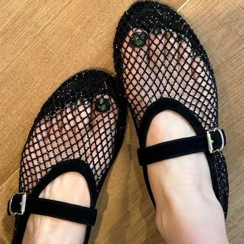 Hollow Rhinestone Baotou Sanda - Women Shoes Casual 리뷰 및 가격