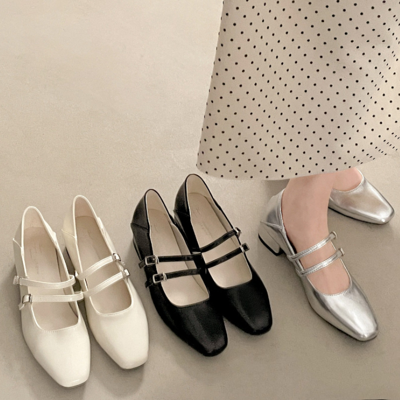 Square Toe Low Heel Women Silv - Women Shoes Casual 리뷰 및 가격