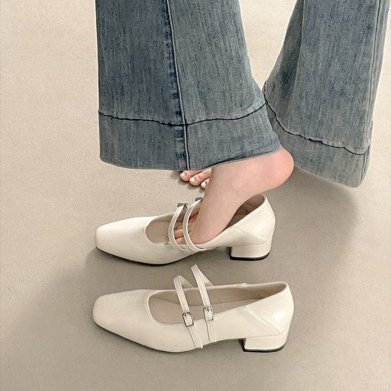 Square Toe Low Heel Women Silv - Women Shoes Casual 리뷰 및 가격