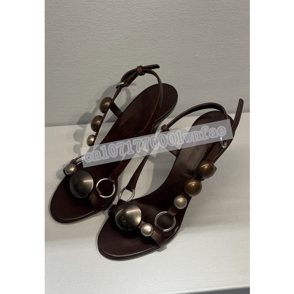 Women Brown Leather Slingback  - Ankle Strap Heels 리뷰 및 가격