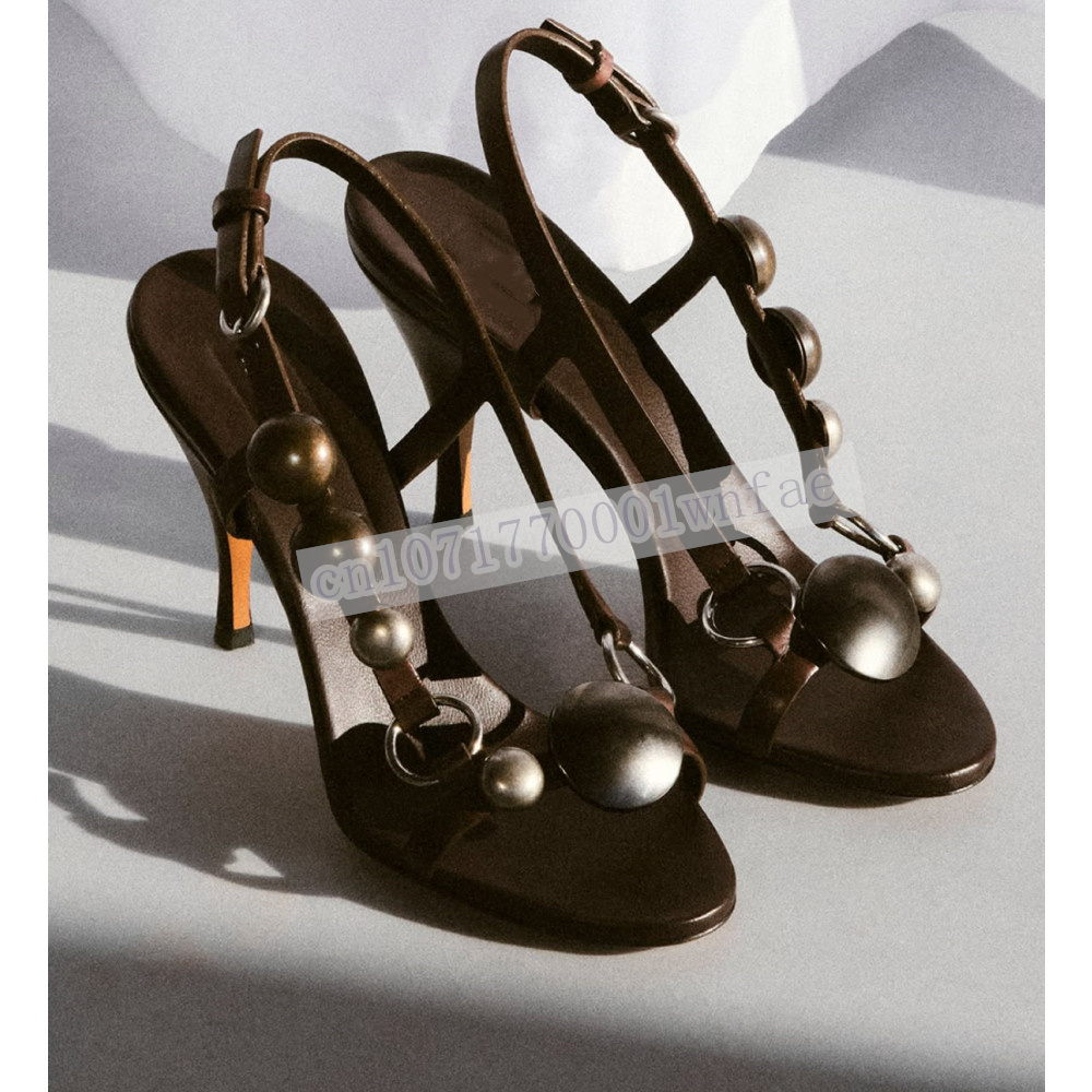Women Brown Leather Slingback  - Ankle Strap Heels 리뷰 및 가격