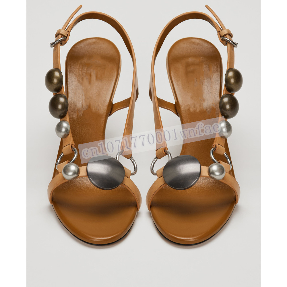 Women Brown Leather Slingback  - Ankle Strap Heels 리뷰 및 가격