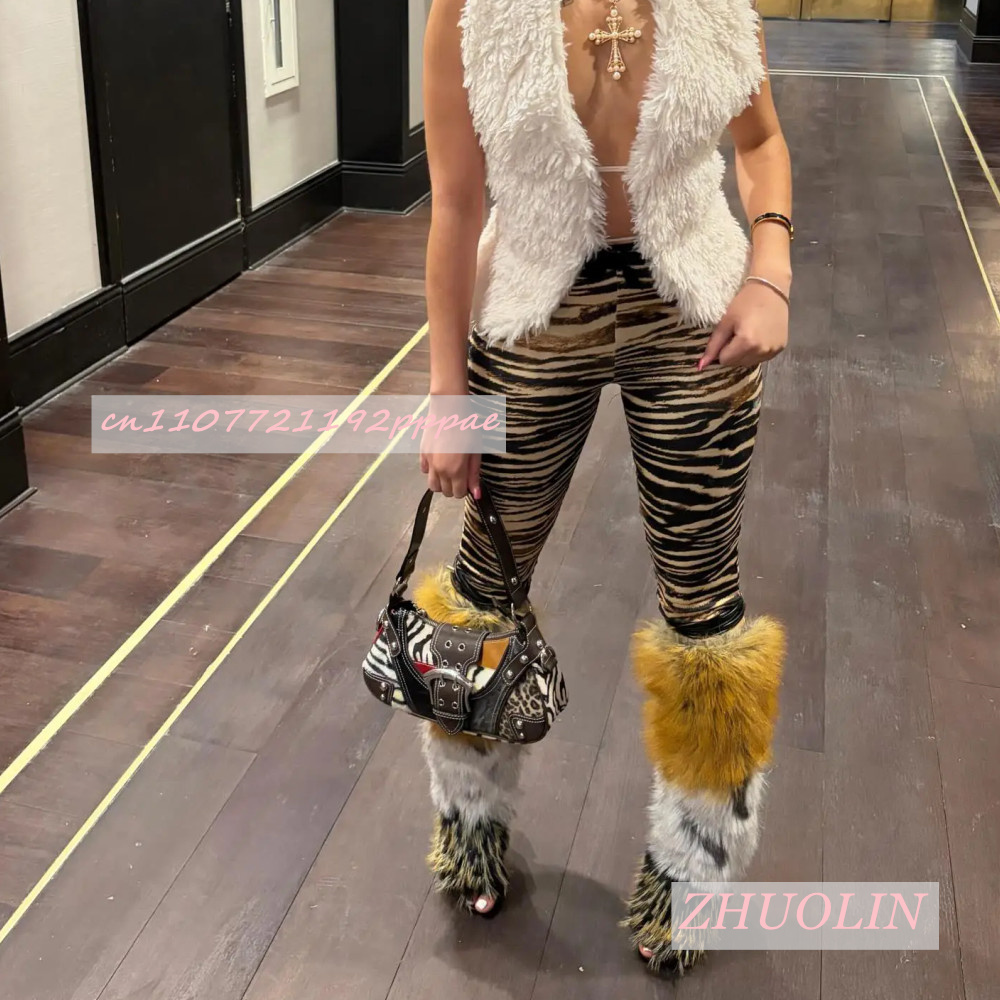 Summer Retro Plush Open Toe Sa - Knee High Boots Women 리뷰 및 가격