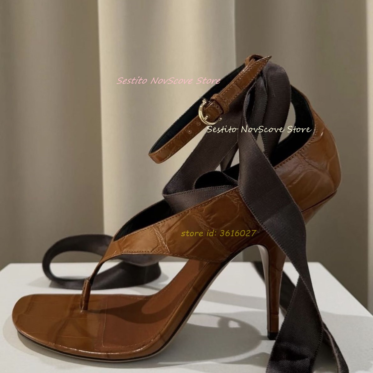 Brown Open Toe Lace Up Sandals - Women Shoes Formal 리뷰 및 가격