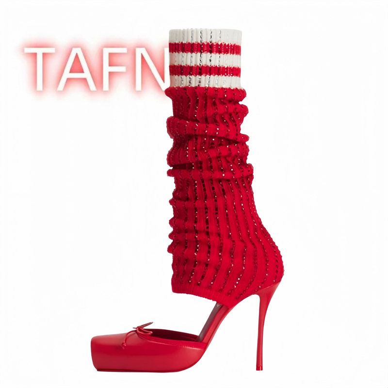 Women's Knitted High Heels Pum - Sock Boot Women 리뷰 및 가격