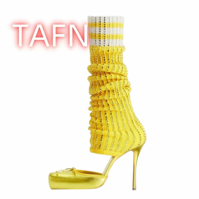 Women's Knitted High Heels Pum - Sock Boot Women 리뷰 및 가격