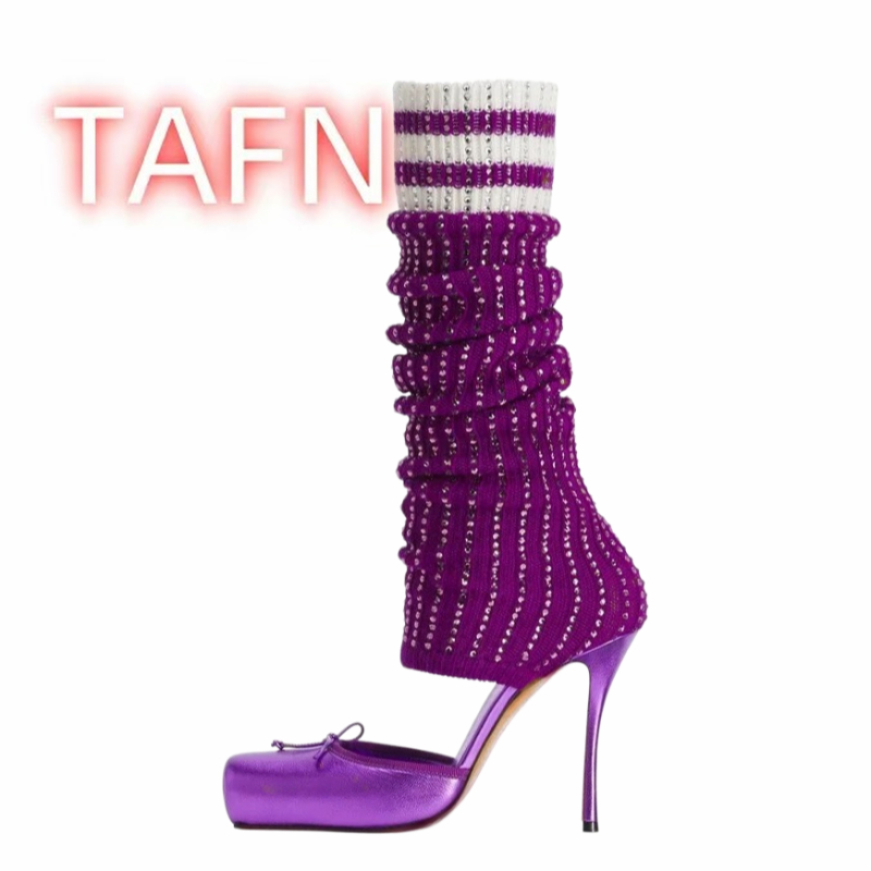 Women's Knitted High Heels Pum - Sock Boot Women 리뷰 및 가격